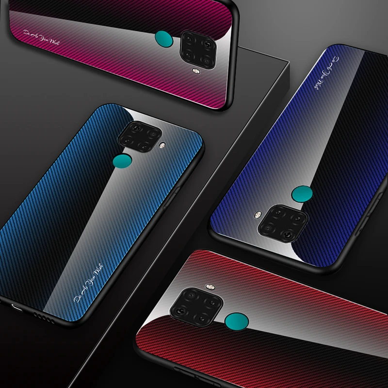 Стеклянный чехол для Huawei Y7 Pro Prime Y9 2019 Mate 30 Lite градиентная полоса защитная рамка из