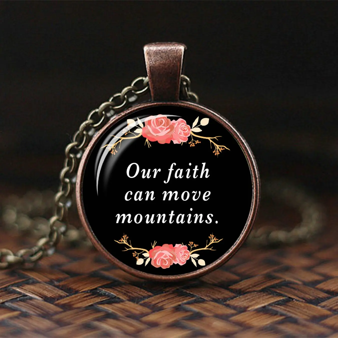 Цитаты ювелирные изделия Библия стихи стеклянный кулон ожерелье Бог Писание