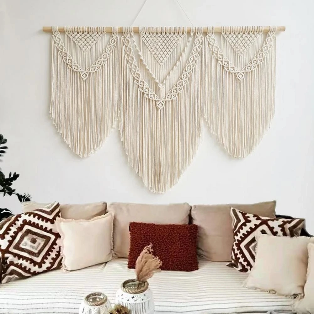 

Wall Hanging Lace Tapestry Large Home Decoration Curtain Hand Woven Bohemian Cotton Tapestry Wedding Background