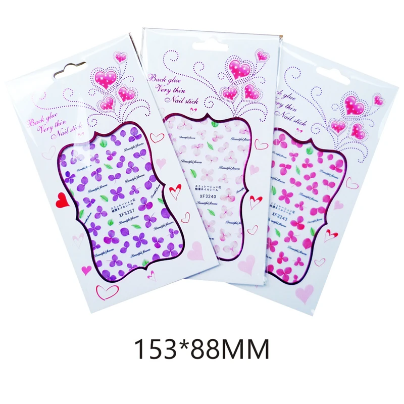 

1 Pcs 3D Nail Art Stickers Decoration Back Glue Adhesive Decal Preserved fresh Flower Nail Sticker Manicure Nails Art Design DIY