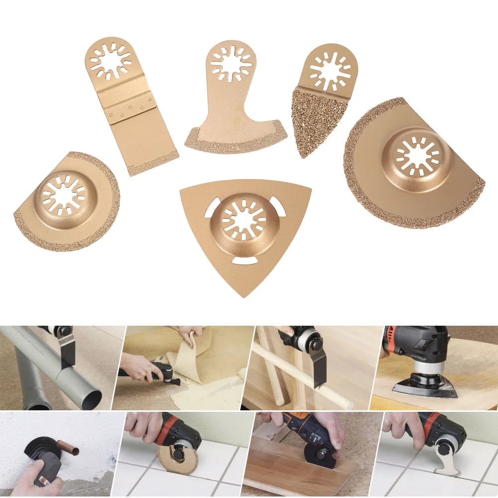 Набор осциллирующих полотен пилы комплект из 6 твердосплавных насадок для Dremel Fein