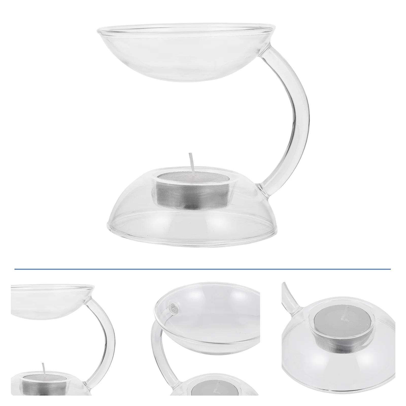 

1pc Glass Incense Stove Aroma Oil Burner Aroma Heating Holder Decor Candle