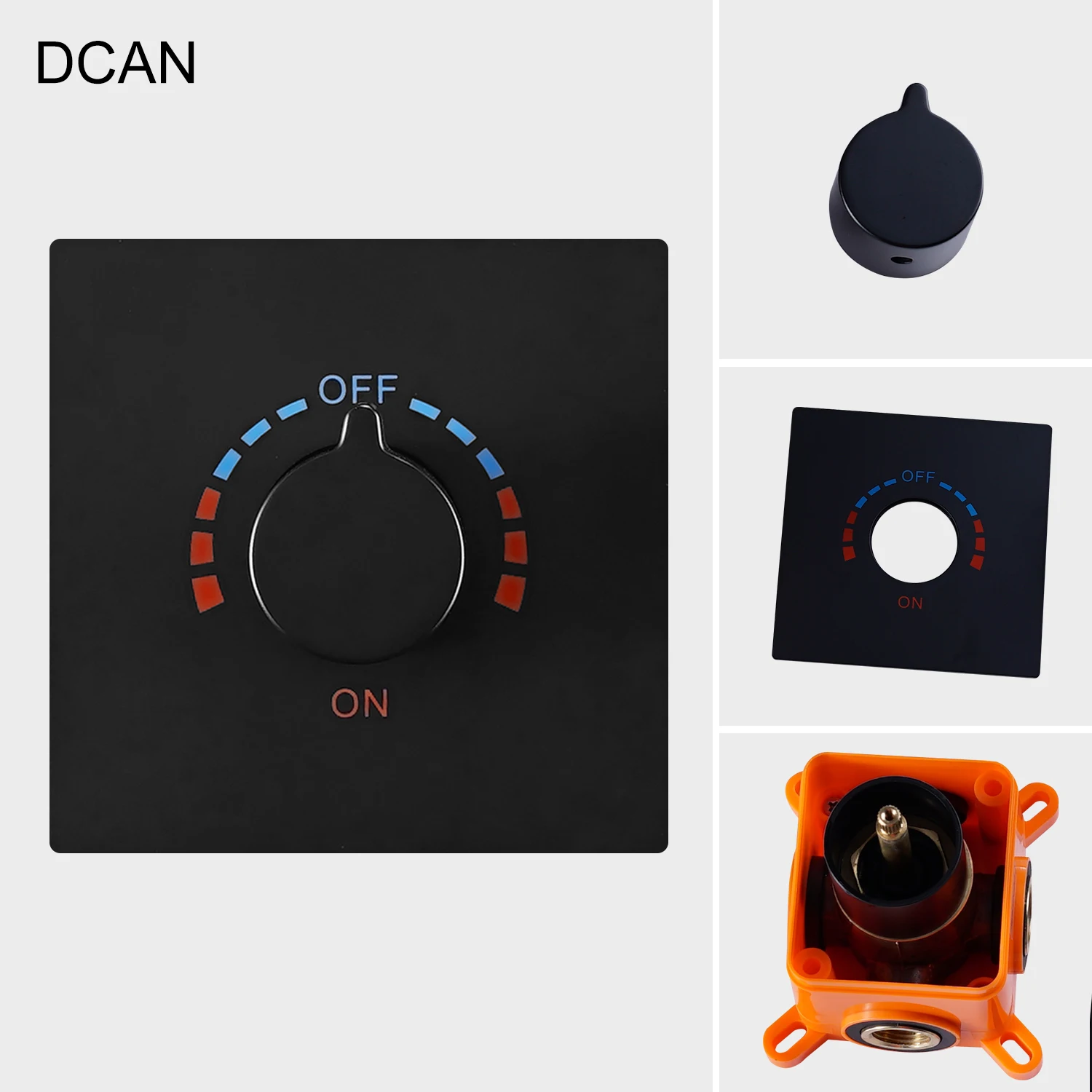 Черный смеситель для душа DCAN латунный скрытый настенный кран ванной комнаты 1