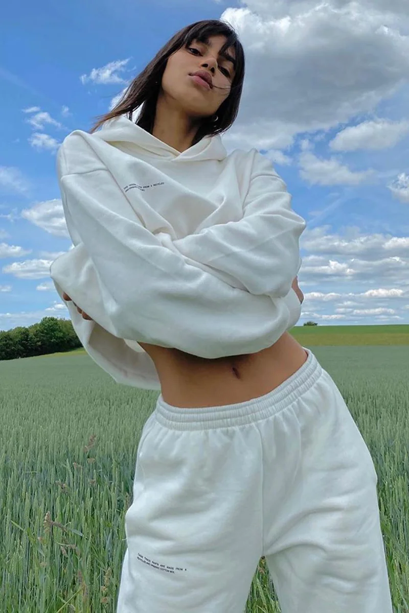 

Hoodie casual suit women's fall 2020 new style women's loose show thin straight pants two piece set