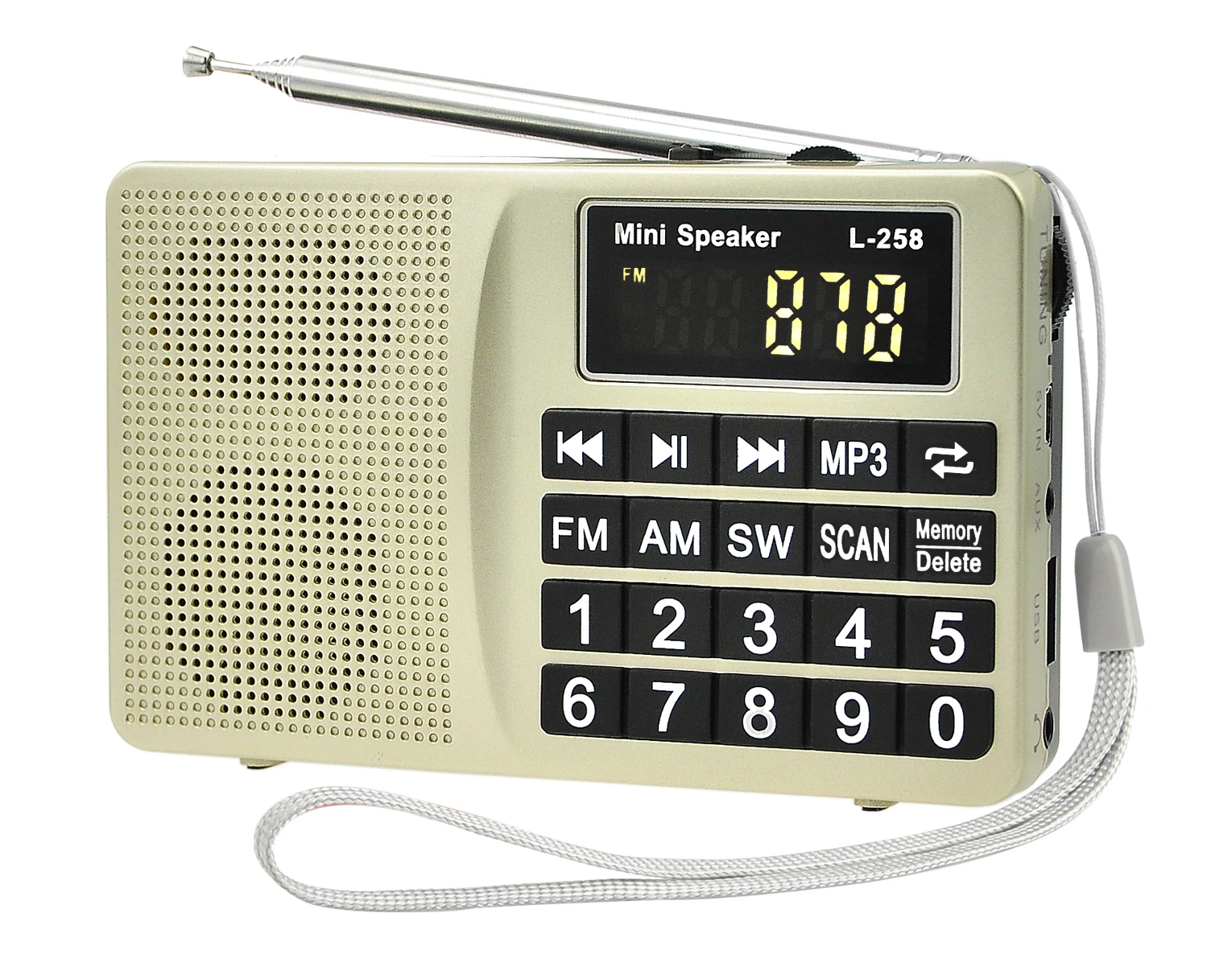 EONKO L-258 AM/MW/FM/SW радио с TF USB AUX светодиодный дисплей большая кнопка для пожилых -