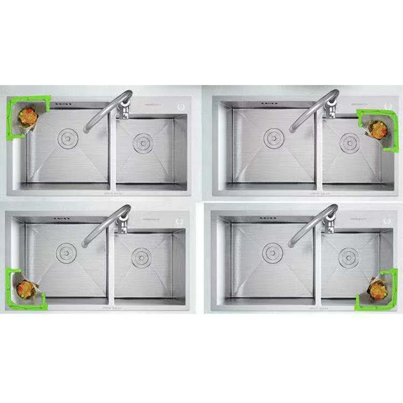 

P31E Net Triangular Mesh Hanging Bag For Sink Kitchen Leftovers Filter Basket Fine Mesh Corner Sink Garbage Storage Holder