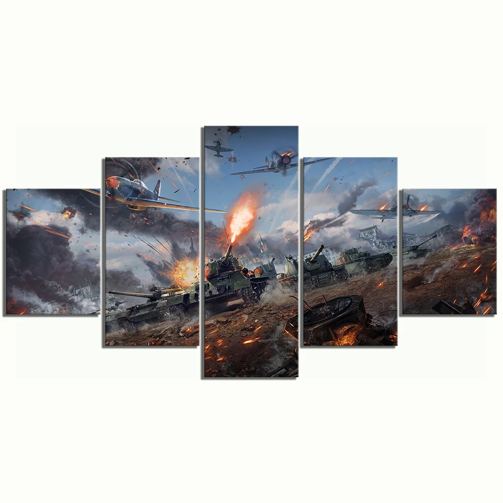 Картины на холсте HD с рисунком домашний декор 5 панелей Настенная картина Война