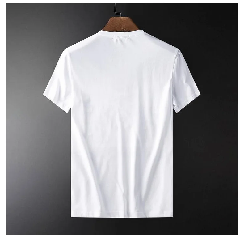 

2021 Fashion Brand Mens Crown Embroidery T-shirt White Summer New Arrival Short Sleeve Slim Thin Cotton O-neck Tee Shirt Homme