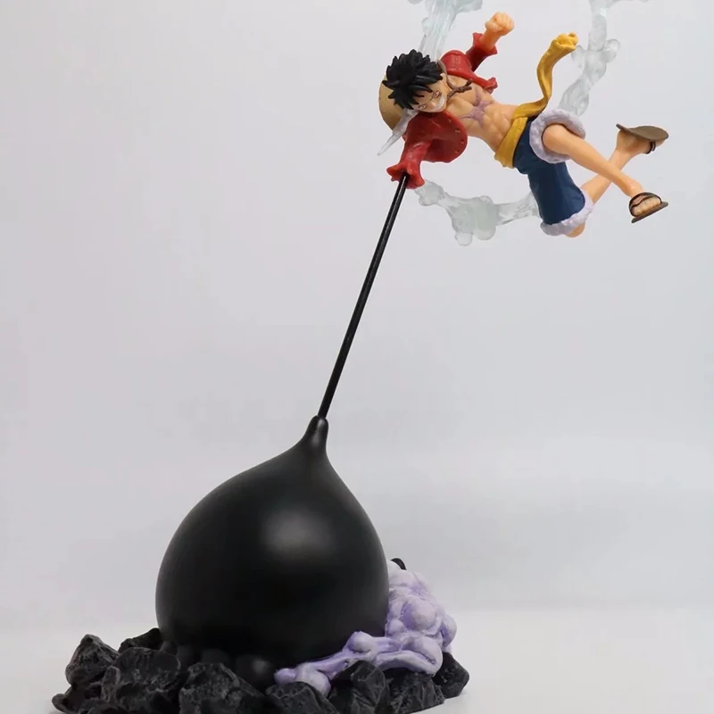 

26cm Luffy Anime Action Figure Third Gear Luffy Scene Base Straw Hat Kid Flying Fighting Position PVC Model Doll Toy for Gifts