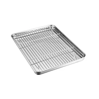 baking tray set oven pan easy clean storage organizer barbecue home kitchen cooling rack pie biscuit cookie stainless steel