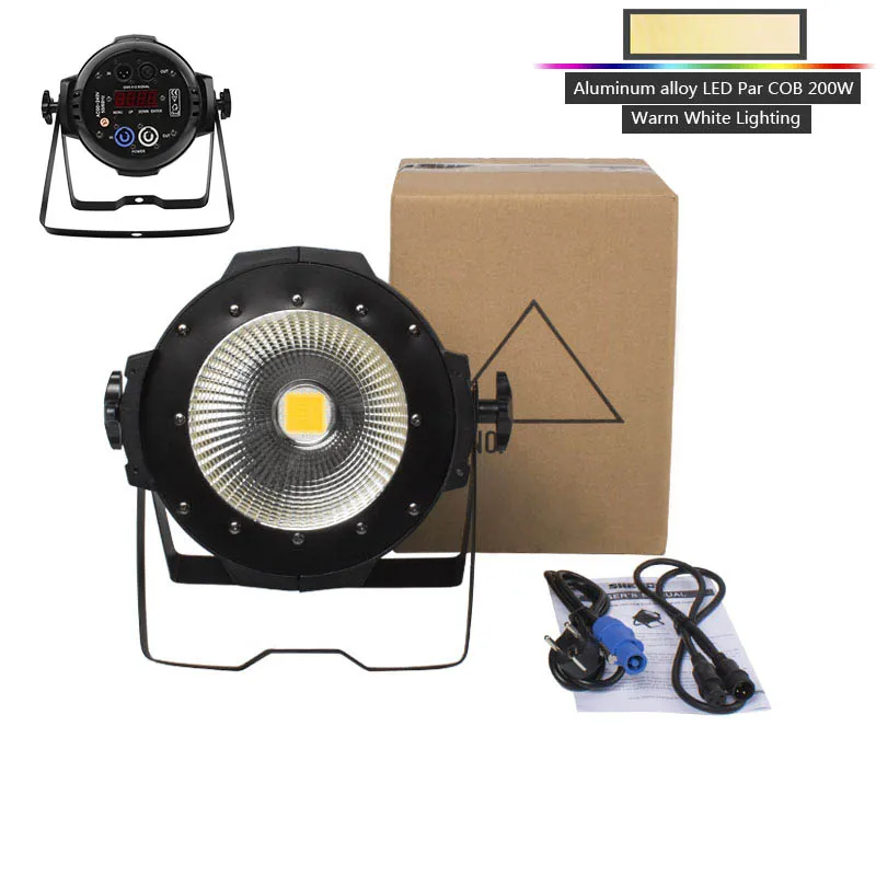 200W COB Warm White Светодиодный Par 100 Вт/200 Вт COB лампа с дверцами сарая Dmx контроллер сценического освещения для Dj стенда рынка дискотеки церкви/сада эффект освещения - Цвет: 200W COB Warm White