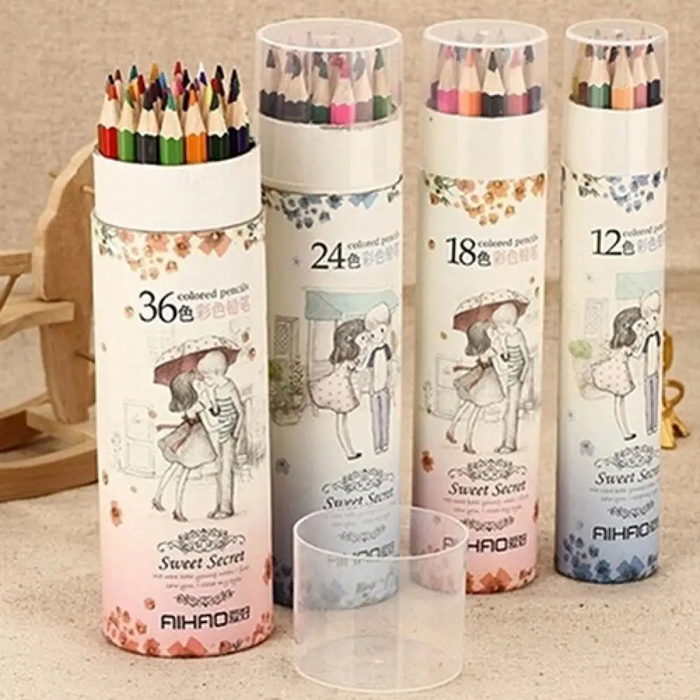 

Wooden Colored Pencils 12/18/24/36 Colors Art Drawing Colored Pencils Set Gift for Sketching Painting Office School Supplies
