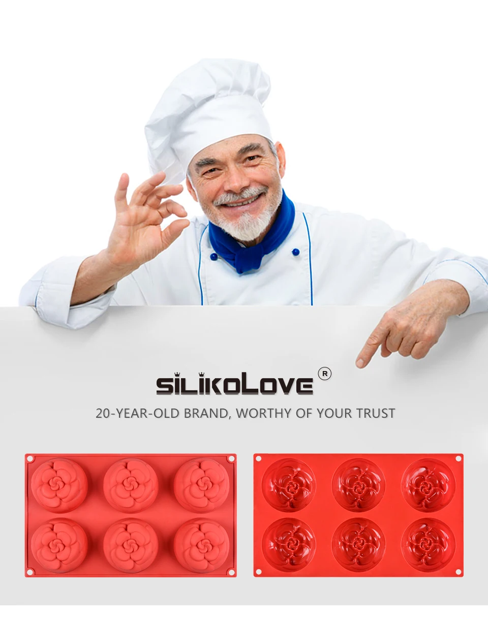SILIKOLOVE 6 полости 3D цветок мыло, силиконовая форма формы для изготовления мыла DIY ручной работы ремесла формы