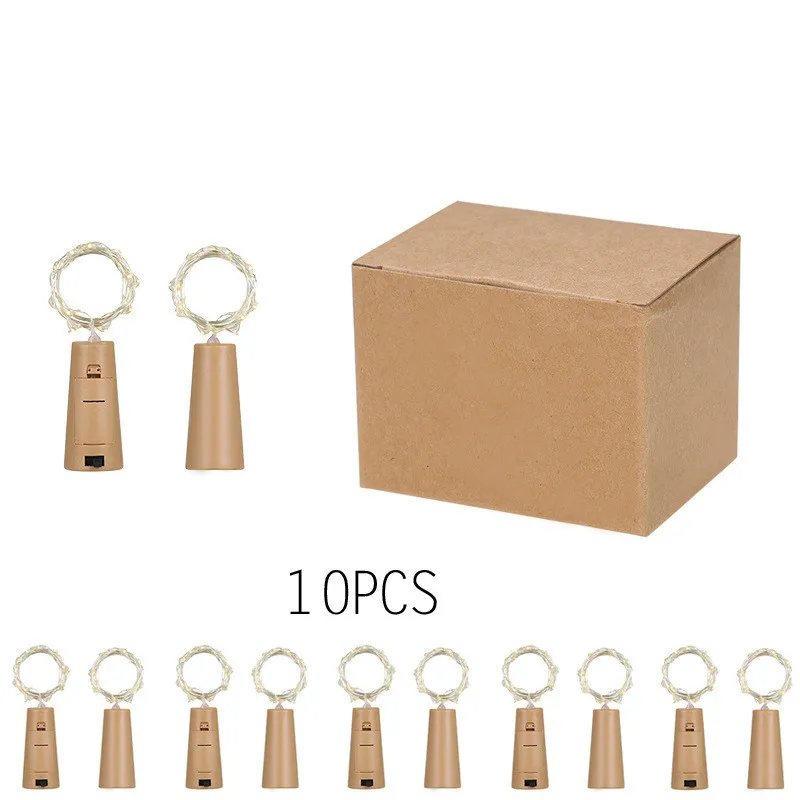 В комплект входит гирлянда на батарейках разноцветная сказочная из пробковой