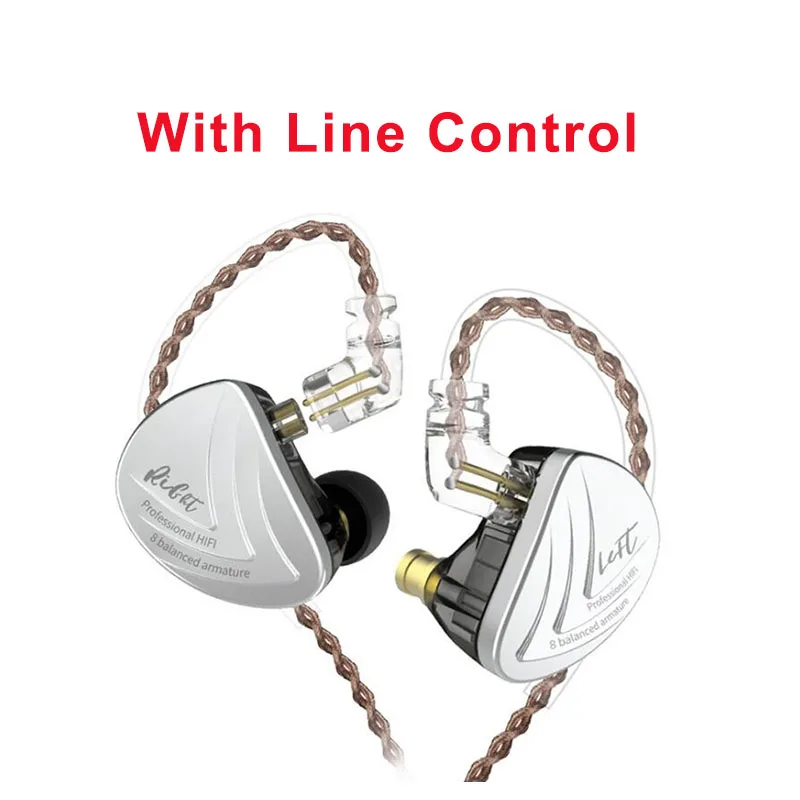 Black line control Оригинальные KZ AS16 проводные наушники-вкладыши с шумоподавлением акустическая технология HiFi движущиеся железные высокочастотные чувствительные наушники - Цвет: Black line control