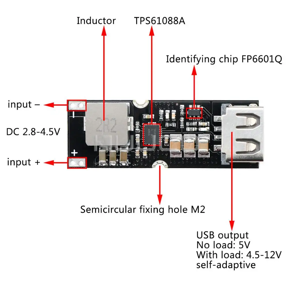 2 шт USB повышающий преобразователь постоянного тока 2,8-4,5 в постоянный ток 5 в повышающий регулятор напряжения плата 3,2 3,7 4,2 в до 9 в 12 В QC 2,0 3,0 Быстрая зарядка