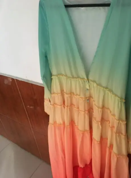 Женские новые летние сандалии в богемном стиле Платье градиент цвета радуги