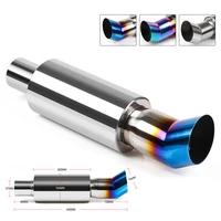 57mm universal exhaust tail section exhaust resonator stainless steel exhaust muffler car replacement modified tail throat