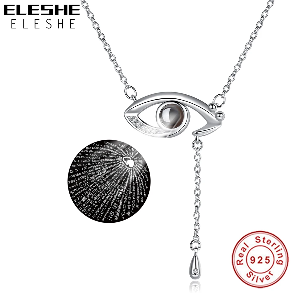 Турецкий глаз проекция 100 языков я люблю тебя ожерелье для женщин серебро 925 пробы