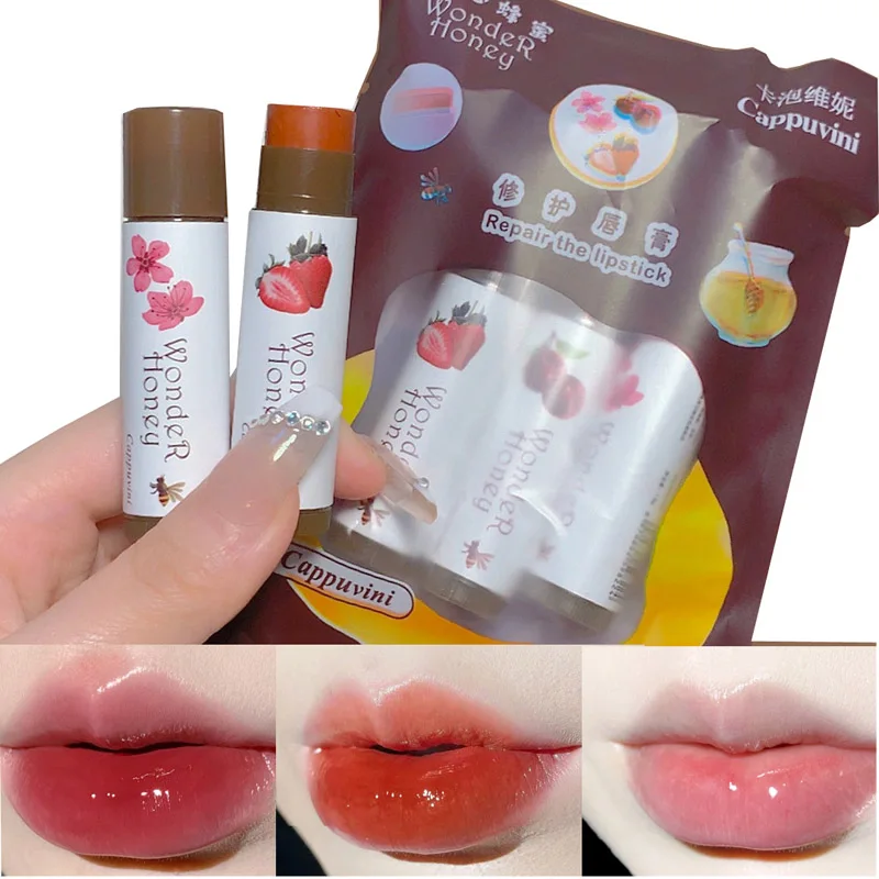 

Free shipping Cherry plum strawberry cp three packs colored moisturizing painting makeup lipstick lipstick primer lipstick set