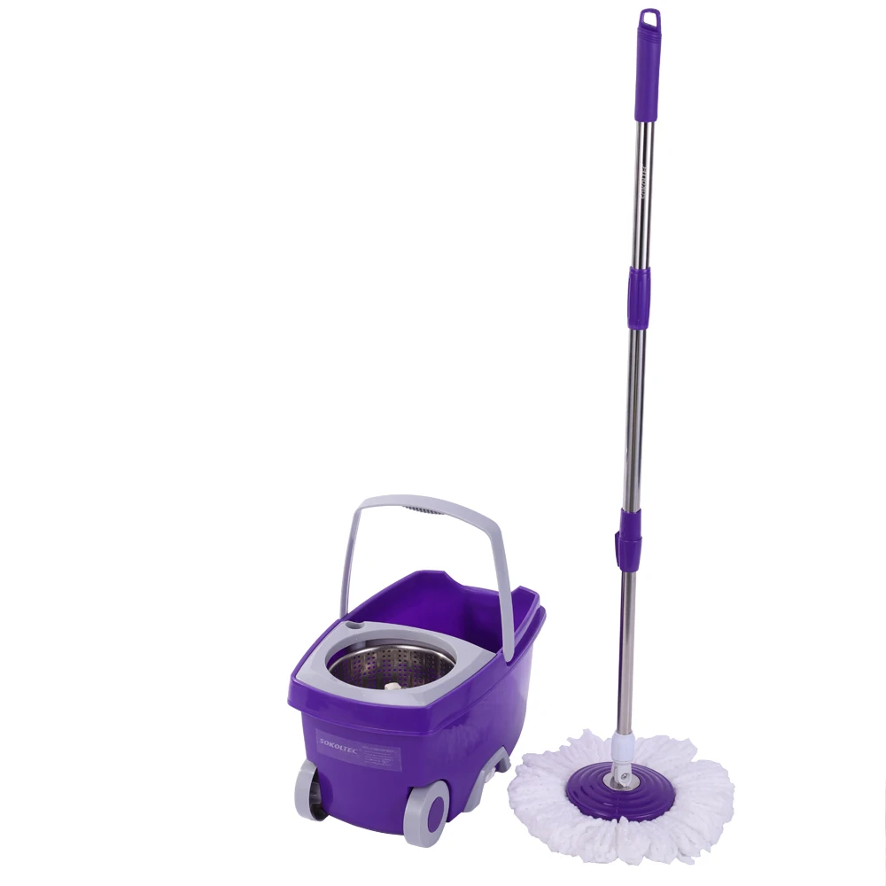 Швабра для мытья ведра влажной и чистящей системы волшебное колесо из микрофибры