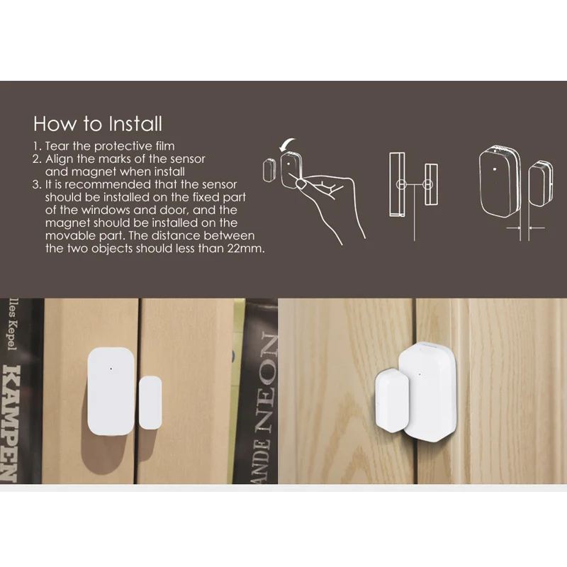 Датчик открытия окон и дверей Aqara Zigbee Беспроводной сенсор работает с приложением