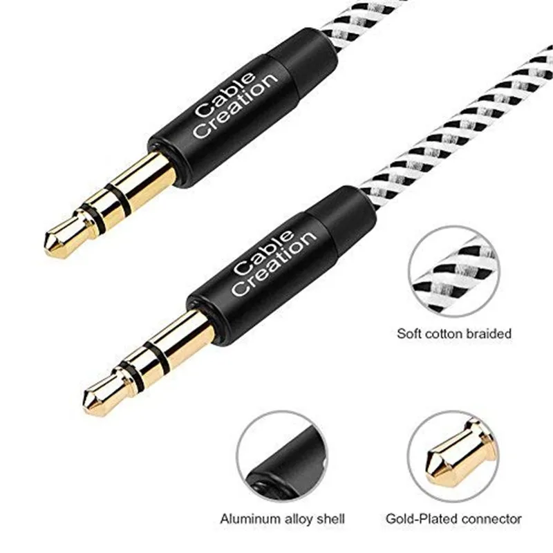 АУКС-кабель 3,5 мм вспомогательный стерео аудио мягкий АУКС-корд, совместимый с наушниками iPods iPads Home/Car Stereos и др.