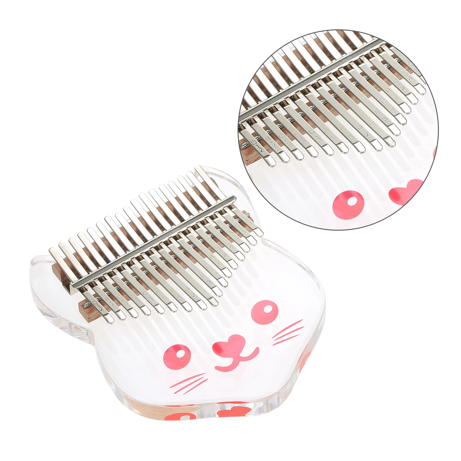 

17-Key Transparent Kalimba Acrylic Thumb Piano Kalimba Finger Piano with Bag Musical Note Stickers Tuning Hammer Finger Guards