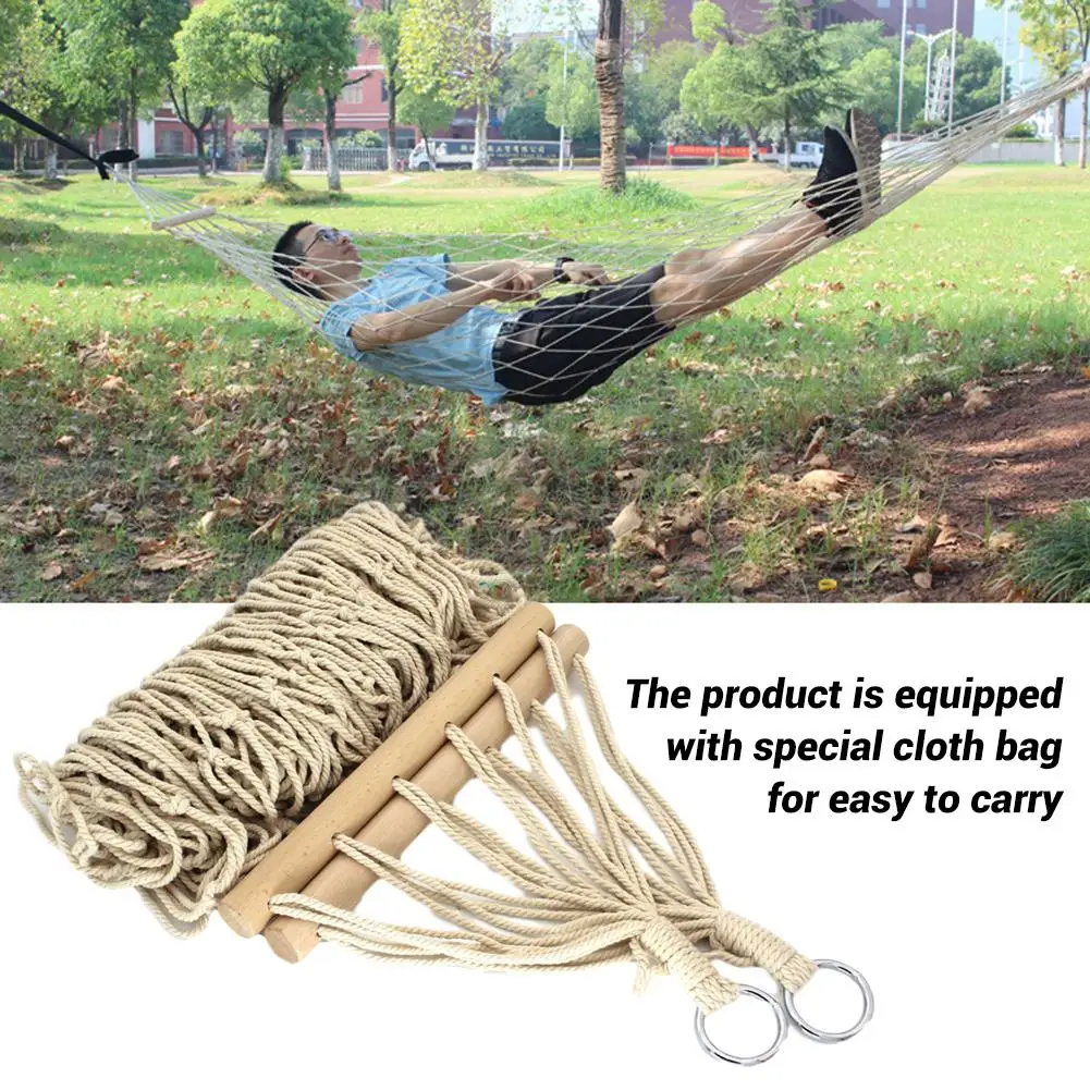 280 см белый Наружный сетчатый хлопковый веревочный качели-гамак висящий на