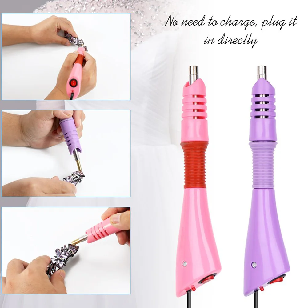 

EU /US Purple / Pink Hot Fix Rhinestones Set/Crystal Glass Hotfix Rhinestone Applicator Iron-on Wand Iron-on Wand Heat-fix Tool