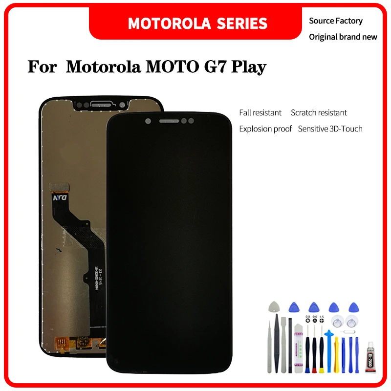 

ЖК-дисплей для Motorola MOTO G7 Play xtсвязь, без рамки, дисплей, сенсорный экран, дигитайзер в сборе с инструментами