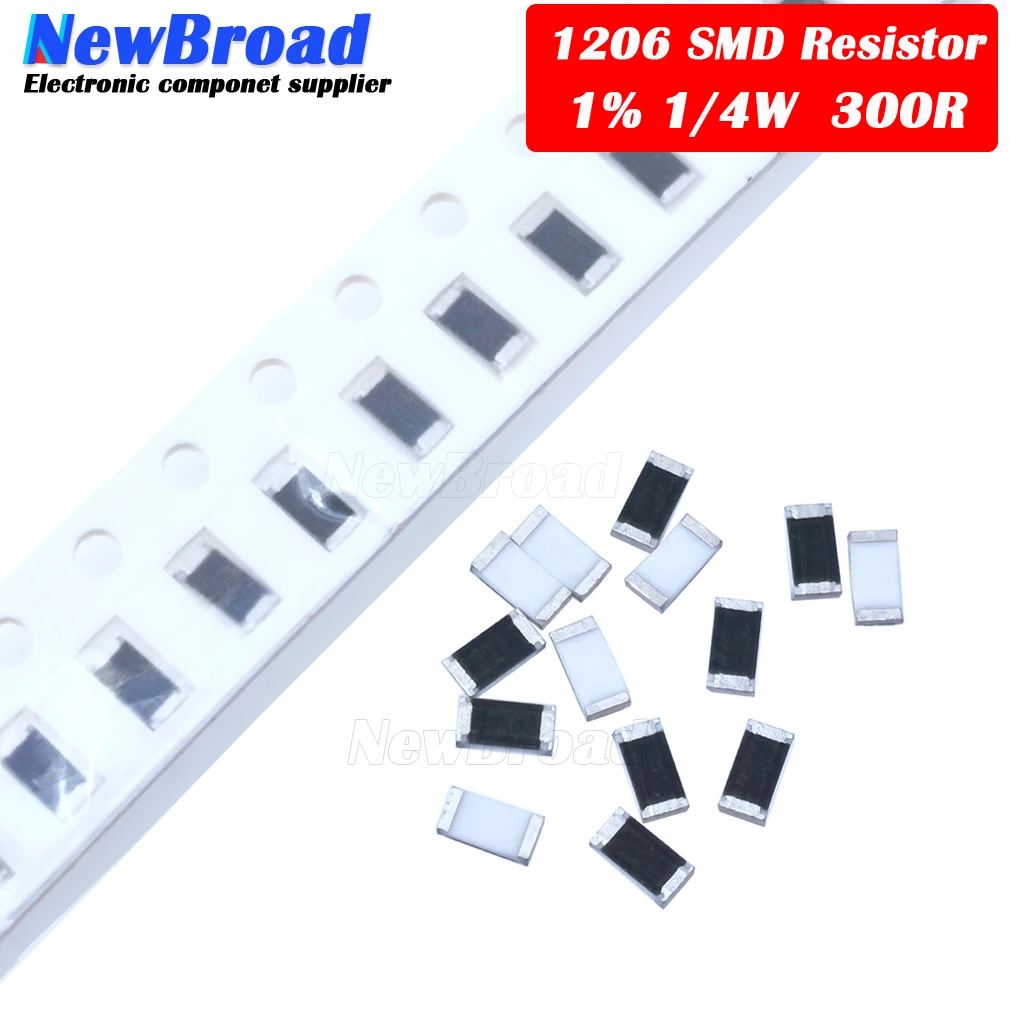 100 шт. 1206 SMD резистор 1% 300 Ом чиповый 0 25 Вт 1/4 300R 301|Резисторы| |
