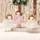 Украшения для новогодней елки, милая кукла-ангел, девочка, любовь, плюшевые украшения, кулон, Новогодний Декор для дома, креативный подарок на Рождество для детей