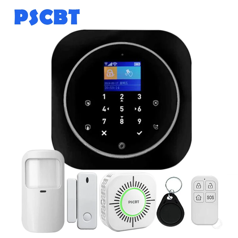 Kit 12 PS12 Tuya домашняя охранная Wi-Fi сигнализация GSM SIM карта телефон дозвон приложение дистанционное управление 11 видов языков вор охранная сигнализация - Color: Kit 12