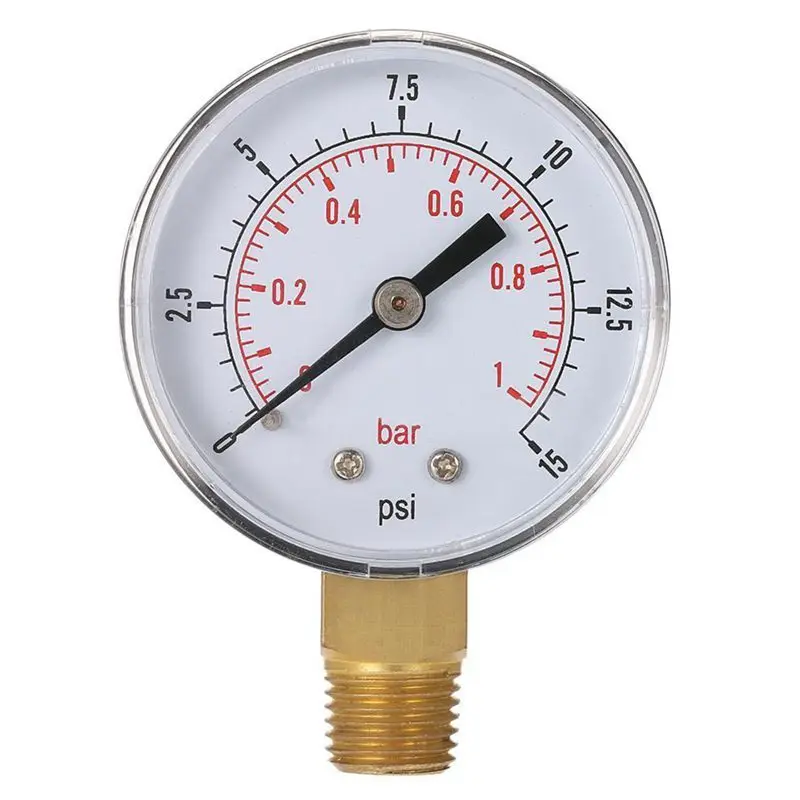 0 ~ 1 бар 50 мм измеритель давления воды 1/4 дюйма NPT резьба манометр TS 15psi|Манометры| |