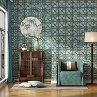 modern chinese style geometric grid wallpaper for restaurant tea house room walls paper cut window wallpaper papel de pared