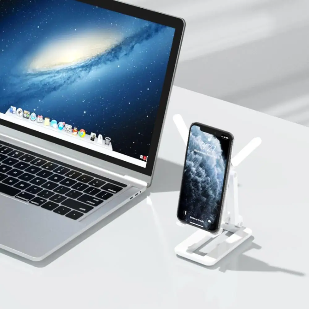 

Desktop Mobile Phone Holder Telescopic Foldable Cellphone Live Broadcast Fill Light Bracket Tablet Smartphone Cooling Stand
