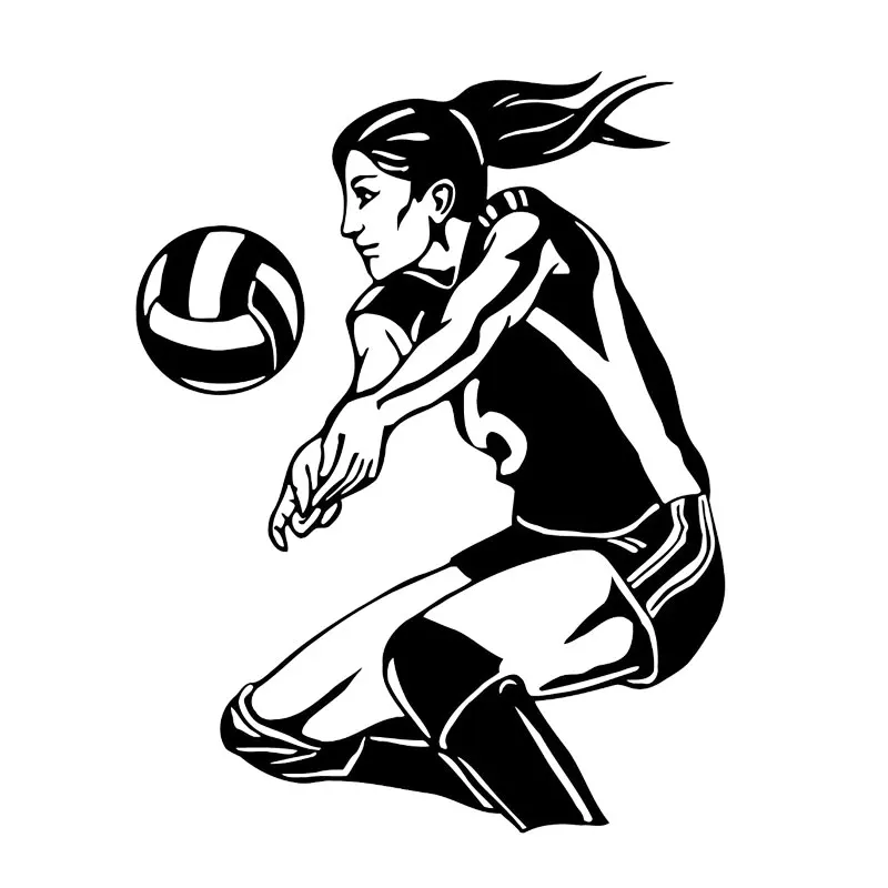 13.2CM*17CM Sport Volleyball Player Beach Female Creative Stickers Decor Car Accessories |