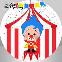 plim plim round backdrop cover kids birthday party photography banner cartoon red circus tent photo background decor prop custom