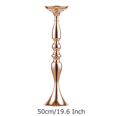 50cm Rose gold ERMAKOVA металлический подсвечник стойка колонна подсвечник событие дорога свинец цветок стойка для Вазы Свадьба Ужин события центральный элемент - Цвет: 50cm Rose gold