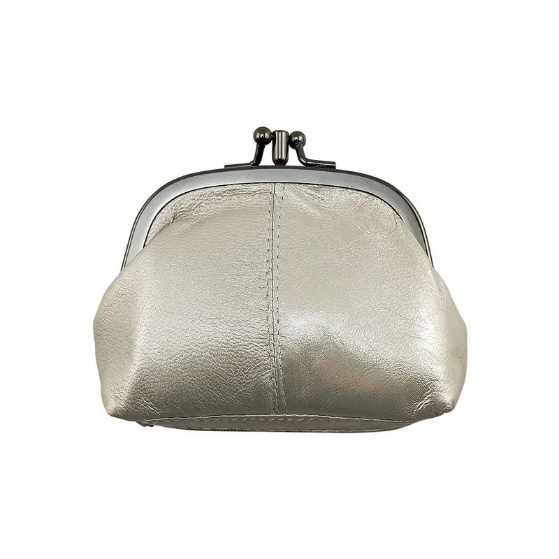 sliver-2 0545 NICOLE& CO, кошелек для монет из натуральной кожи, Женский кошелек из овечьей кожи, кошелек с металлическим замком, держатель для карт, кошелек на молнии, маленькая сумка - Цвет: sliver-2 0545