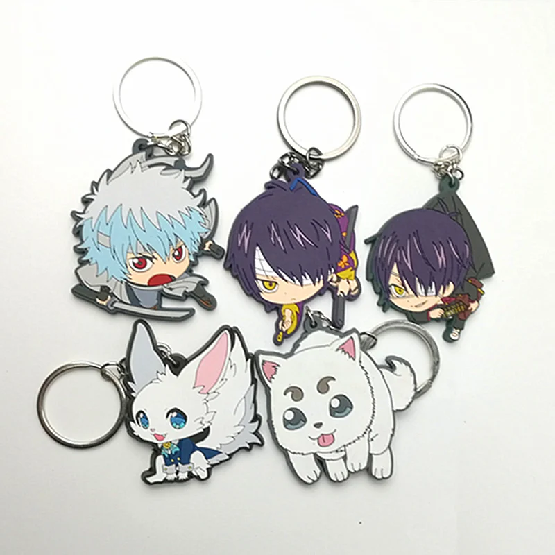 ПВХ брелок игрушки мультфильм комикс GINTAMA резиновая застежка для ключа японское