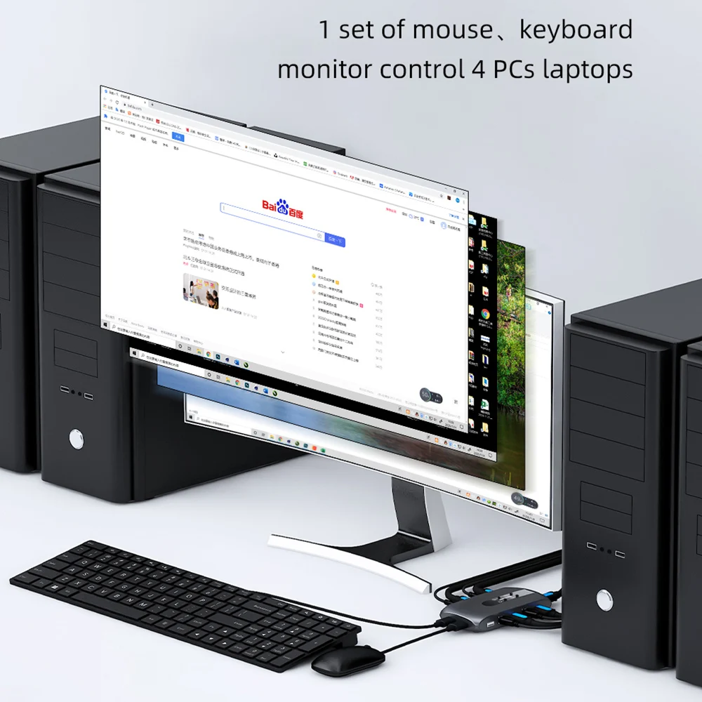 Квм переключатель Unnlink 4K HDMI с удлинителем для ноутбука 2/4 шт. совместное