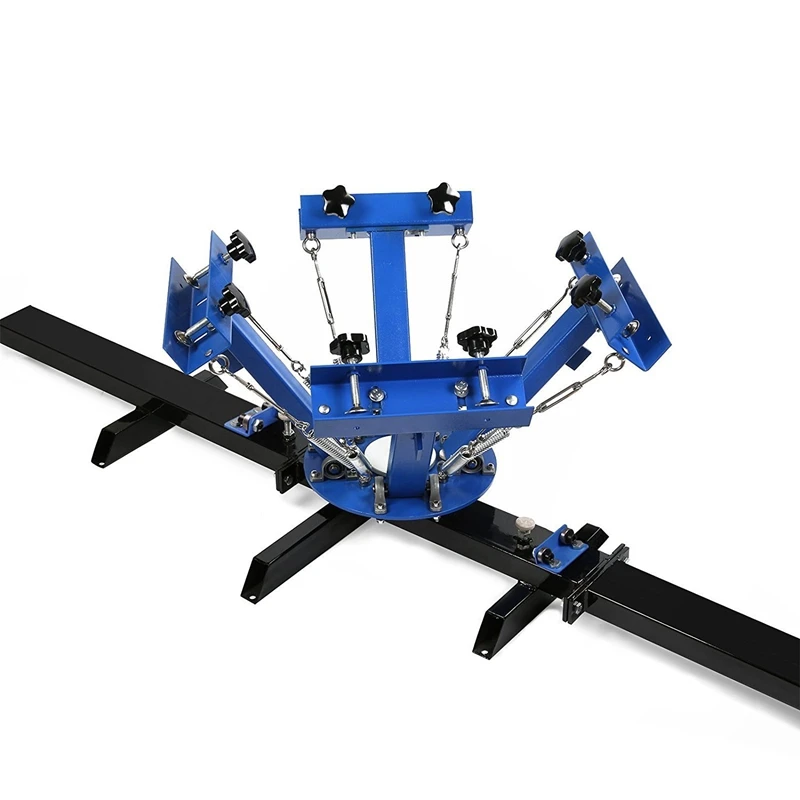 Трафаретная печатная машина пресс 4 цвета 2 станции шелкография регулируемый