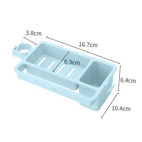 Blue 2 2pcs Sink Hanging Storage Rack Storage Holder Sponge Bathroom Kitchen Faucet Dish Cloth Clip Shelf Drain Dry Towel Organizer - Цвет: Blue 2