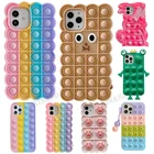 Пузырьковый чехол для iPhone 7 8 Plus X XR XS 12 11 Pro Max Mini SE, чехол для снятия стресса, игрушки-антистресс с пузырьками