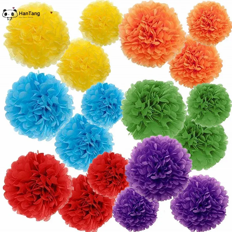 10 шт. бумажные помпоны Цветы шары Детские Вечерние Декорации для свадьбы помпон