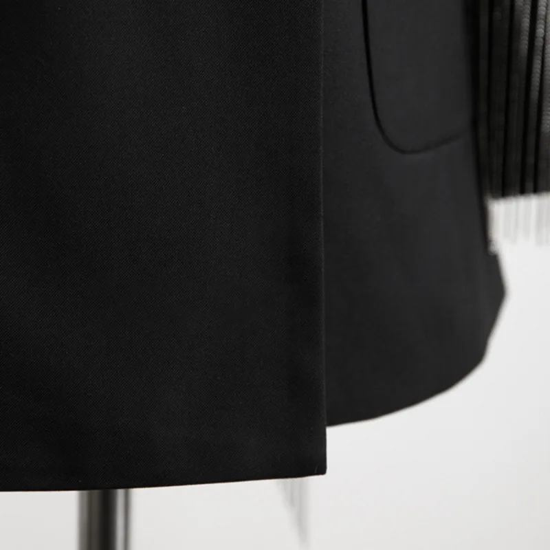 JRHYME/осенний высококачественный Женский однотонный приталенный пиджак туника с