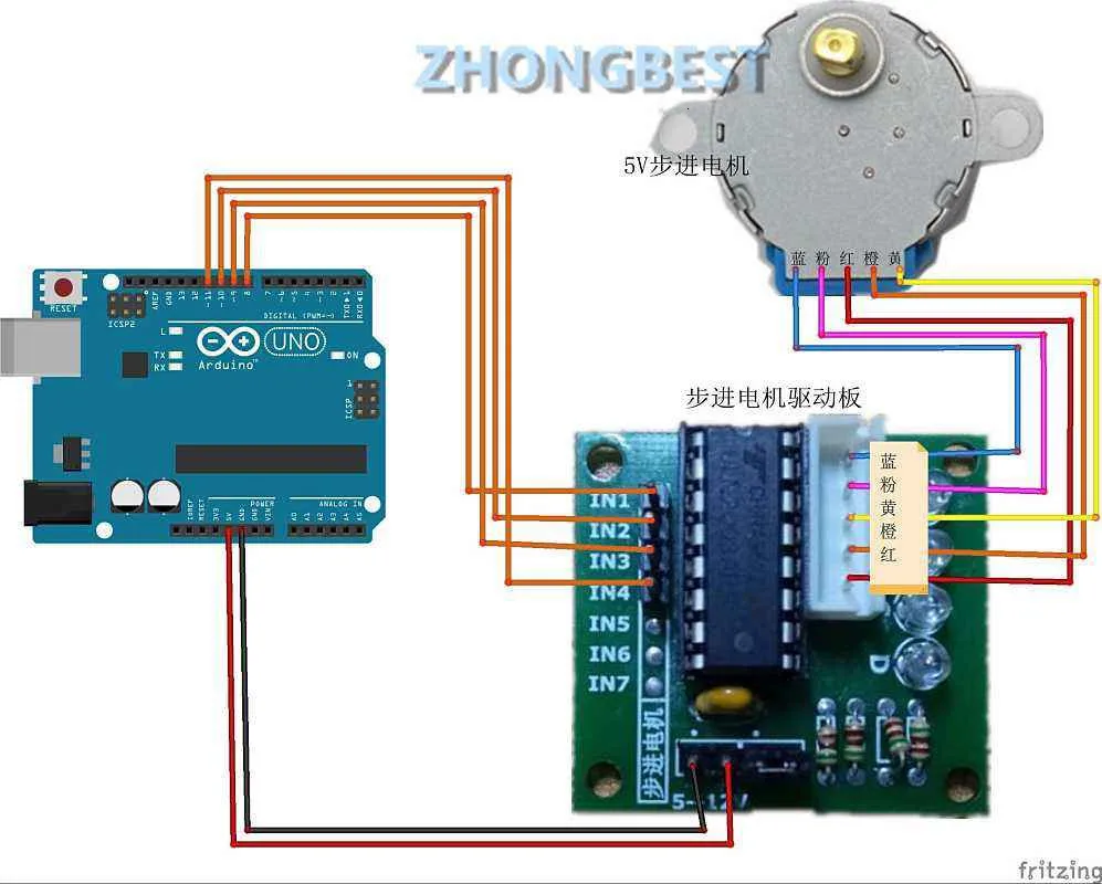 TZT 1 лот 28BYJ-48-5V 4 фазы шаговый двигатель+ плата драйвера ULN2003 для Arduino 1 x шаговый двигатель+ 1x ULN2003 плата драйвера