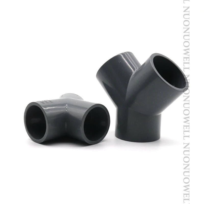 1pc PVC Tee Connector Water Supply Tube Joint Y Inclined Three-way Three-fork Pipe Fittings Plastic Aquarium Water Pipe Fittings